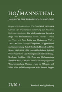 Vorderes Coverbild Hofmannsthal Jahrbuch zur Europäischen Moderne