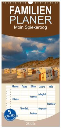 Vorderes Coverbild Familienplaner 2026 - Moin Spiekeroog mit 5 Spalten (Wandkalender, 21 x 45 cm) CALVENDO