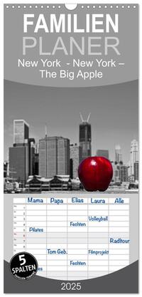 Familienplaner 2025 - New York – The Big Apple mit 5 Spalten (Wandkalender, 21 x 45 cm) CALVENDO