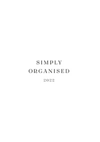 SIMPLY ORGANISED 2022 - premium white