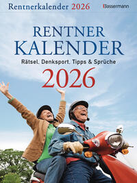 Vorderes Coverbild Rentnerkalender 2026. Der beliebte Abreißkalender bringt Schwung in den Ruhestand